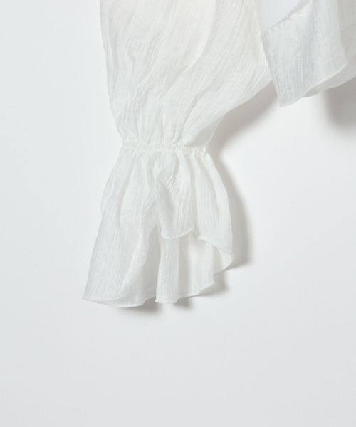 JEANASIS（ジーナシス）の「2WAYシャーリングVブラウス/672060（シャツ/ブラウス・レディース・ナチュラル/オフホワイト/ブラック/グリーン系その他・FREE）」の13枚目の写真