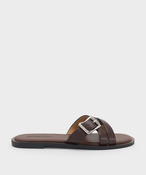 CHARLES & KEITH(チャールズ & キース)の「Anita アニータ クロスオーバースライドサンダル(サンダル・レディース・マルーン/ブラック・24.5cm/23.5cm/23cm/22.5cm/25.5cm/25cm)」の10枚目の写真