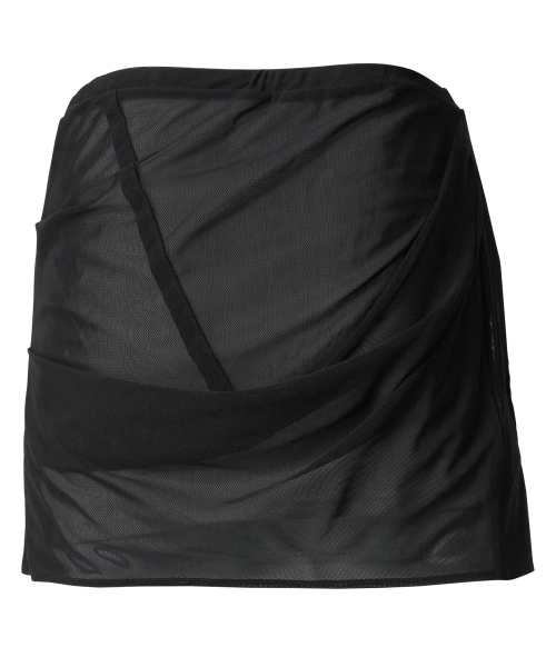 FLAREUP(フレアアップ)の「Draped Mesh Layered Mini Skirt (FL-265_Black)(スカート・レディース・ブラック・OS)」の2枚目の写真