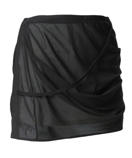 FLAREUP(フレアアップ)の「Draped Mesh Layered Mini Skirt (FL-265_Black)(スカート・レディース・ブラック・OS)」の5枚目の写真