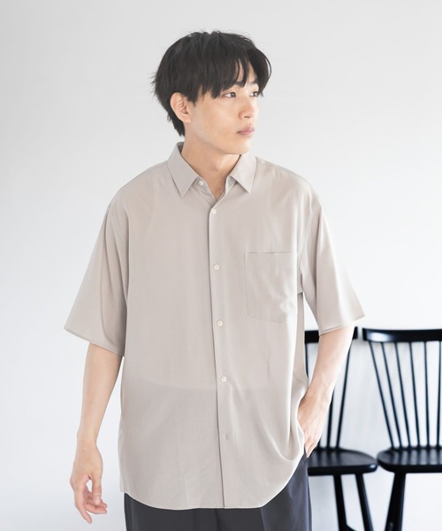 GLOBAL WORK(グローバルワーク)の「サラサマ快適シャツ/レギュラー/638136(シャツ/ブラウス・メンズ・サックスブルー/ストライプ/ネイビー/チャコールグレー/オフホワイト/グレイッシュベージュ・S/XL/L/M)」の1枚目の写真