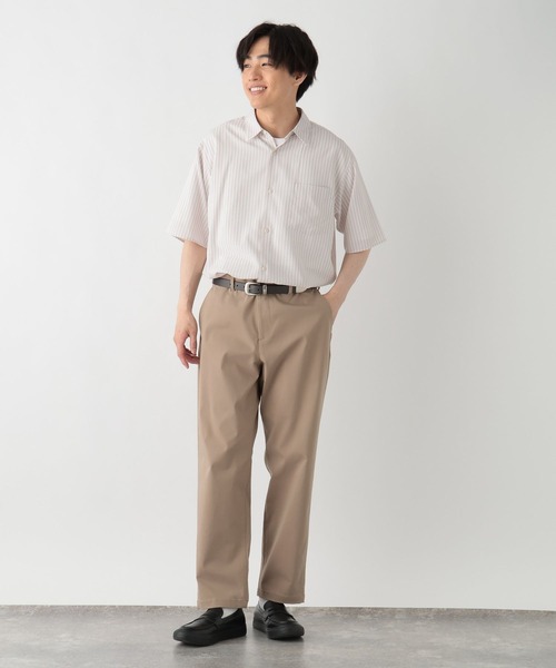 GLOBAL WORK(グローバルワーク)の「サラサマ快適シャツ/レギュラー/638136(シャツ/ブラウス・メンズ・サックスブルー/ストライプ/ネイビー/チャコールグレー/オフホワイト/グレイッシュベージュ・S/XL/L/M)」の15枚目の写真