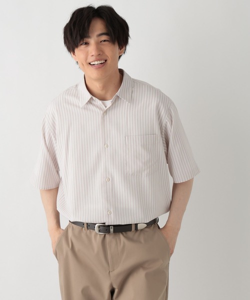 GLOBAL WORK(グローバルワーク)の「サラサマ快適シャツ/レギュラー/638136(シャツ/ブラウス・メンズ・サックスブルー/ストライプ/ネイビー/チャコールグレー/オフホワイト/グレイッシュベージュ・S/XL/L/M)」の18枚目の写真