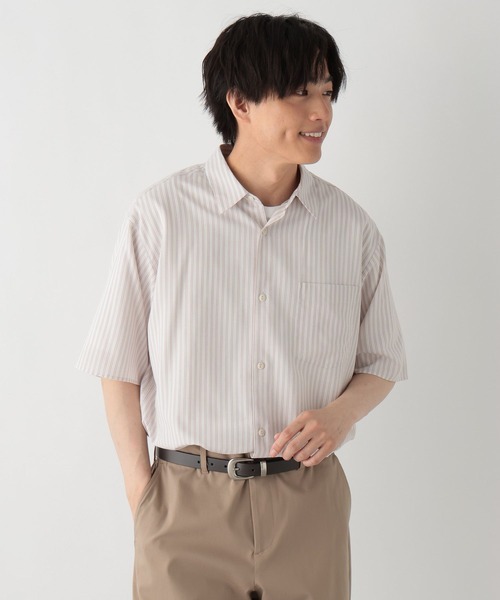 GLOBAL WORK(グローバルワーク)の「サラサマ快適シャツ/レギュラー/638136(シャツ/ブラウス・メンズ・サックスブルー/ストライプ/ネイビー/チャコールグレー/オフホワイト/グレイッシュベージュ・S/XL/L/M)」の19枚目の写真