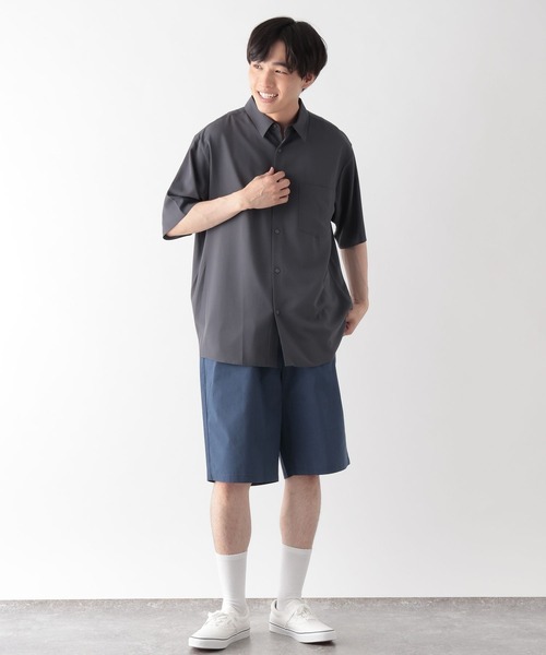 GLOBAL WORK(グローバルワーク)の「サラサマ快適シャツ/レギュラー/638136(シャツ/ブラウス・メンズ・サックスブルー/ストライプ/ネイビー/チャコールグレー/オフホワイト/グレイッシュベージュ・S/XL/L/M)」の21枚目の写真