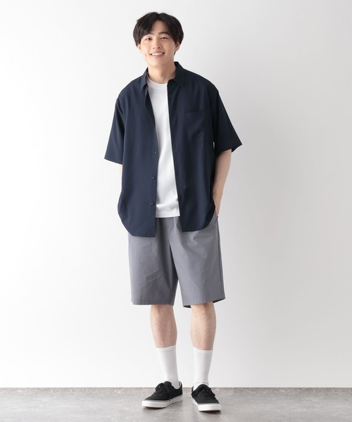 GLOBAL WORK(グローバルワーク)の「サラサマ快適シャツ/レギュラー/638136(シャツ/ブラウス・メンズ・サックスブルー/ストライプ/ネイビー/チャコールグレー/オフホワイト/グレイッシュベージュ・S/XL/L/M)」の9枚目の写真
