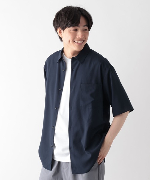 GLOBAL WORK(グローバルワーク)の「サラサマ快適シャツ/レギュラー/638136(シャツ/ブラウス・メンズ・サックスブルー/ストライプ/ネイビー/チャコールグレー/オフホワイト/グレイッシュベージュ・S/XL/L/M)」の12枚目の写真