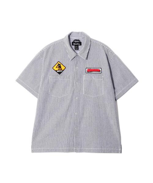 MANASTASH(マナスタッシュ)の「MANASTASH/マナスタッシュ PATCHED LOGO WORK SHIRT(シャツ/ブラウス・メンズ・ブラック/ネイビー/その他3/ブルー系その他3・XL/L/S/M)」の16枚目の写真