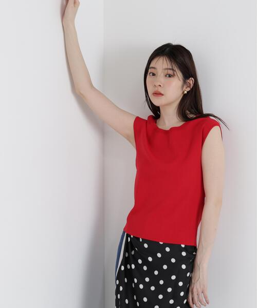 PROPORTION BODY DRESSING(プロポーションボディドレッシング)の「<ウォッシャブル/UVカット>フレンチスリーブ総針ニット / 1216270500(ニット/セーター・レディース・ブラック/ブルー/グレー/レッド/ホワイト・FREE)」の5枚目の写真