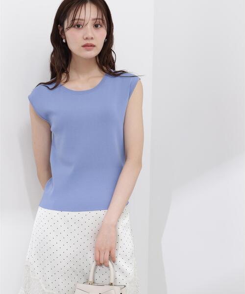 PROPORTION BODY DRESSING(プロポーションボディドレッシング)の「<ウォッシャブル/UVカット>フレンチスリーブ総針ニット / 1216270500(ニット/セーター・レディース・ブラック/ブルー/グレー/レッド/ホワイト・FREE)」の4枚目の写真