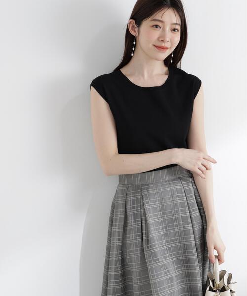 PROPORTION BODY DRESSING(プロポーションボディドレッシング)の「<ウォッシャブル/UVカット>フレンチスリーブ総針ニット / 1216270500(ニット/セーター・レディース・ブラック/ブルー/グレー/レッド/ホワイト・FREE)」の6枚目の写真