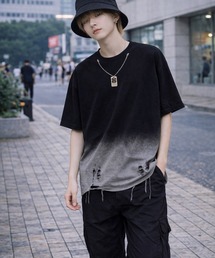 【Bls】 【ZM】【Bling Leads】ダメージ加工 ネックレスTEE(BL)