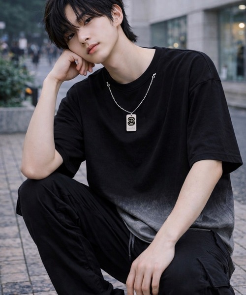 VIBGYOR(ヴィブジョー)の「【Bls】 【ZM】【Bling Leads】ダメージ加工 ネックレスTEE(BL)(Tシャツ/カットソー・メンズ・ブラック・FREE)」の4枚目の写真