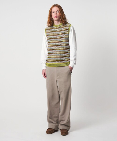 UNITED ARROWS & SONS（ユナイテッドアローズアンドサンズ）の「＜UNITED ARROWS & SONS＞ SWEAT WIDE PANTS/スウェットパンツ（スウェットパンツ・メンズ・ベージュ/ダークブラウン・L/S/M/XL）」の6枚目の写真
