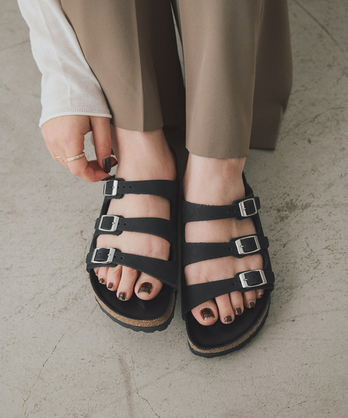 BIRKENSTOCK（ビルケンシュトック）の「BIRKENSTOCK/ビルケンシュトック SLOBE別注 Florida FR LENB Black 1032569（サンダル・レディース・ブラック・39/38/37/36/35）」の9枚目の写真
