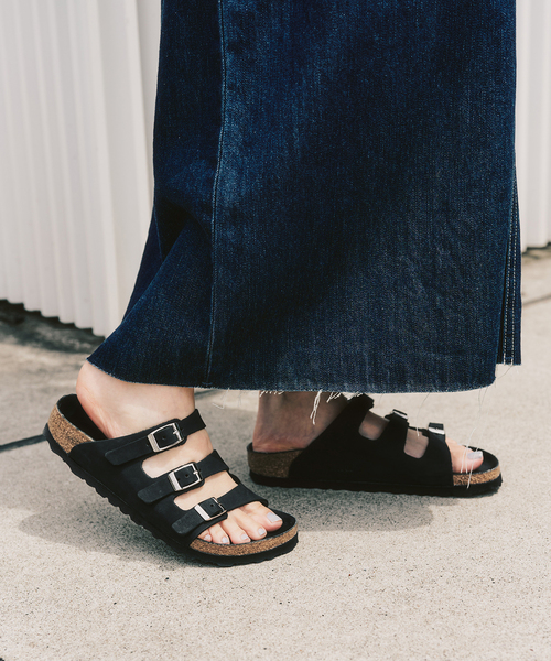 BIRKENSTOCK（ビルケンシュトック）の「BIRKENSTOCK/ビルケンシュトック SLOBE別注 Florida FR LENB Black 1032569（サンダル・レディース・ブラック・39/38/37/36/35）」の12枚目の写真