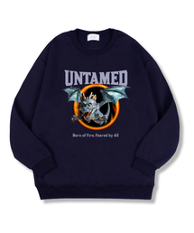 リングドラゴン オーバーサイズ 特殊裏毛 スウェットTシャツ ネイビー
