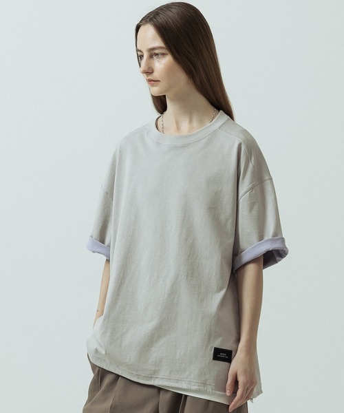 SLICK(スリック)の「【SLICK/スリック】Color Scheme Plating Reversible T-Shirt/カラー スキーム プレーティング リバーシブル Tシャツ(Tシャツ/カットソー・メンズ・ベージュ/ブラック/カーキ・1/2/3)」の2枚目の写真
