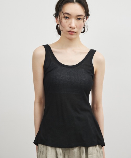 ELTONE(エルトーン)の「シアーリブバックオープントップス(Tシャツ/カットソー・レディース・ブルー/ブラック・FREE)」の3枚目の写真
