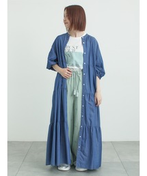 セール】【Cross×Linen】ギャザーワンピース（ワンピース）｜Samansa