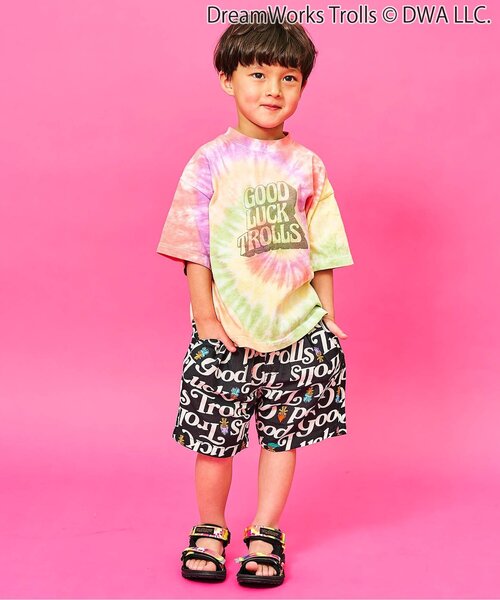 F.O.KIDS(エフオーキッズ)の「トロールズ タイダイTシャツ(Tシャツ/カットソー・キッズ・パープル/レインボー・150/140/130/120/110/100/90/80)」の7枚目の写真