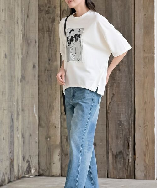 rps（アールピーエス）の「ペアースパンコールＧｉｒｌワイドＴ（Tシャツ/カットソー・レディース・ライトグレー/ブラック/オフホワイト・フリー）」の5枚目の写真