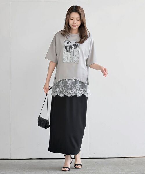 rps（アールピーエス）の「ペアースパンコールＧｉｒｌワイドＴ（Tシャツ/カットソー・レディース・ライトグレー/ブラック/オフホワイト・フリー）」の12枚目の写真