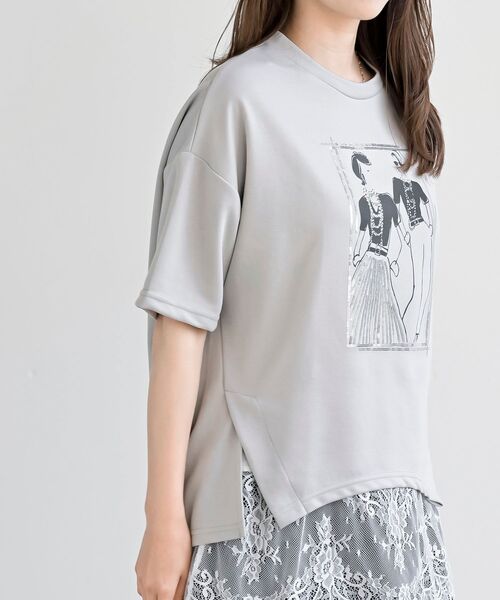 rps（アールピーエス）の「ペアースパンコールＧｉｒｌワイドＴ（Tシャツ/カットソー・レディース・ライトグレー/ブラック/オフホワイト・フリー）」の16枚目の写真