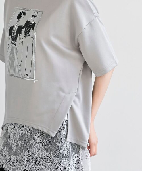rps（アールピーエス）の「ペアースパンコールＧｉｒｌワイドＴ（Tシャツ/カットソー・レディース・ライトグレー/ブラック/オフホワイト・フリー）」の18枚目の写真