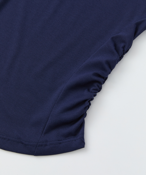 RAIMENT(レイメント)の「(W) ウィメンズパイピングシャーリングクロップロングスリーブ_ネイビー(Tシャツ/カットソー・レディース・その他・WS/WM)」の7枚目の写真