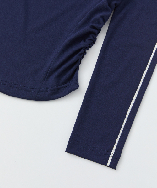 RAIMENT(レイメント)の「(W) ウィメンズパイピングシャーリングクロップロングスリーブ_ネイビー(Tシャツ/カットソー・レディース・その他・WS/WM)」の8枚目の写真