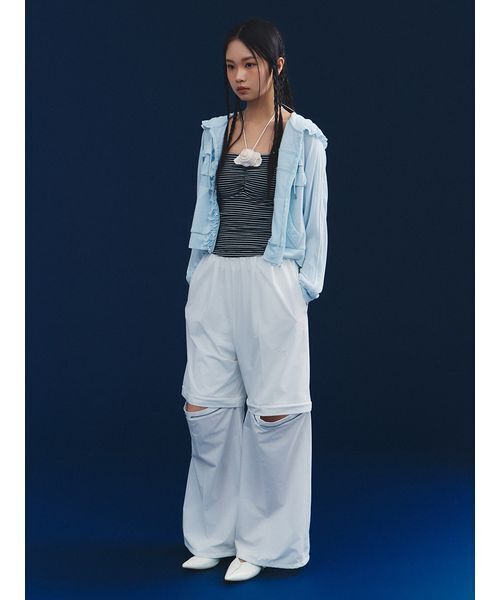 FURFUR(ファーファー)の「撥水2WAYトラックパンツ〈接触冷感(表地)〉(その他パンツ・レディース・ピンク/ブラック/オフホワイト・F)」の6枚目の写真