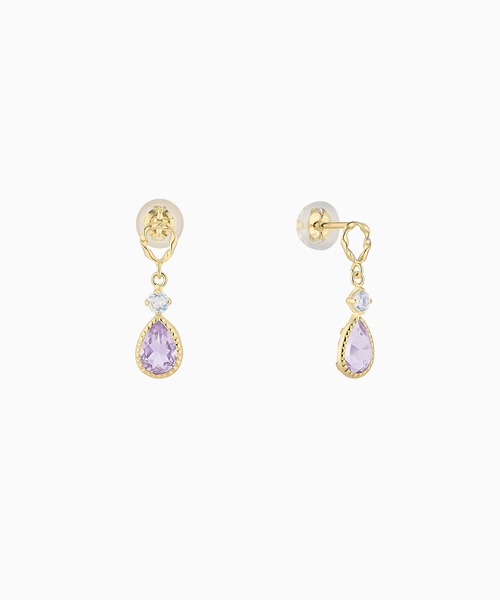 festaria bijou SOPHIA(フェスタリアビジュソフィア)の「K10YG アメシスト ピアス(ピアス(両耳用)・レディース・イエローゴールド・ONE SIZE)」の1枚目の写真