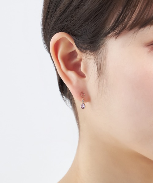 festaria bijou SOPHIA(フェスタリアビジュソフィア)の「K10YG アメシスト ピアス(ピアス(両耳用)・レディース・イエローゴールド・ONE SIZE)」の3枚目の写真