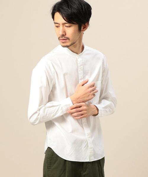 BEAUTY&YOUTH UNITED ARROWS(ビューティーアンドユースユナイテッドアローズ)の「BY ブロード バンドカラーシャツ◆(シャツ/ブラウス・メンズ・オリーブ/ホワイト・LARGE/SMALL/X-SMALL/X-LARGE/MEDIUM)」の2枚目の写真