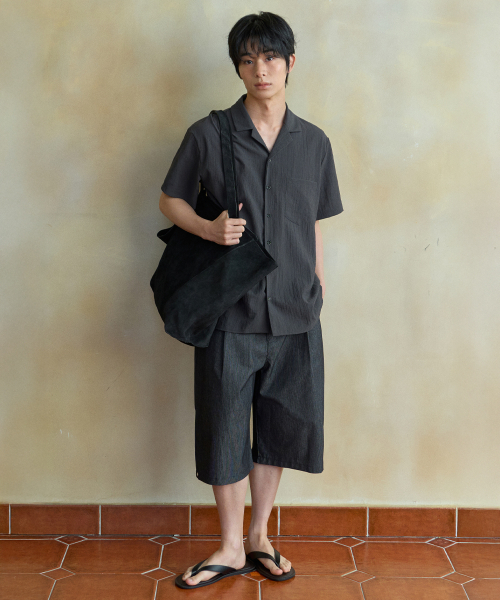 WEDNESDAY OASIS(ウェンズデーオアシス)の「ヨルオープンカラーシャツ_CHARCOAL(WB6SH04)(シャツ/ブラウス・メンズ・チャコール・MEDIUM/LARGE)」の3枚目の写真