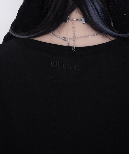 Whinny(ホワイニー)の「Whinny/縛られしトゲトゲROSEティー(Tシャツ/カットソー・レディース・ブラック/サックスブルー/ホワイト・FREE)」の11枚目の写真