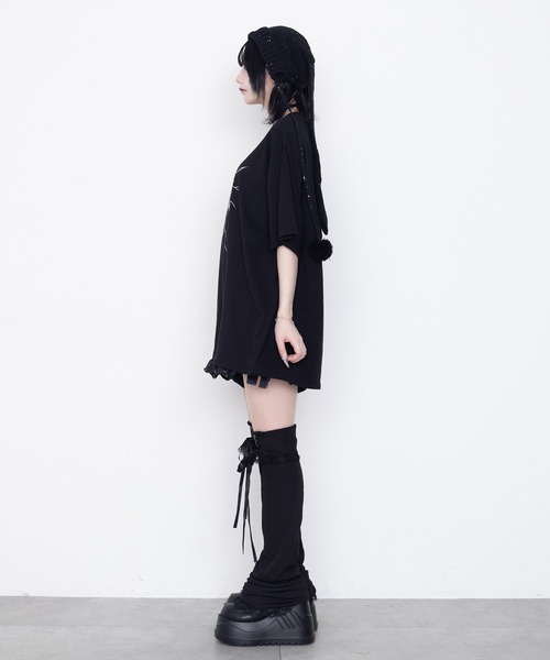 Whinny(ホワイニー)の「Whinny/縛られしトゲトゲROSEティー(Tシャツ/カットソー・レディース・ブラック/サックスブルー/ホワイト・FREE)」の13枚目の写真