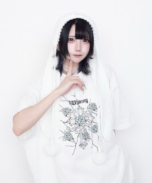 Whinny(ホワイニー)の「Whinny/縛られしトゲトゲROSEティー(Tシャツ/カットソー・レディース・ブラック/サックスブルー/ホワイト・FREE)」の19枚目の写真