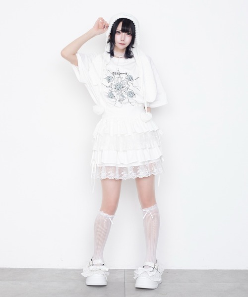 Whinny(ホワイニー)の「Whinny/縛られしトゲトゲROSEティー(Tシャツ/カットソー・レディース・ブラック/サックスブルー/ホワイト・FREE)」の21枚目の写真