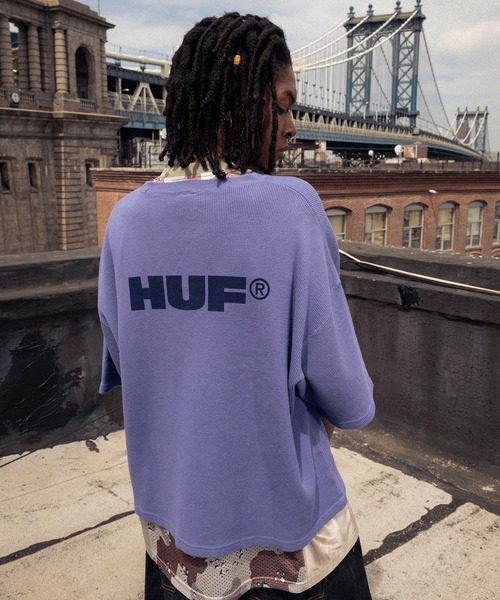 HUF（ハフ）の「ALL CAPS THERMAL CREW（Tシャツ/カットソー・メンズ・ネイビー/カモフラージュ/ブラック・S/M/L/XL）」の2枚目の写真