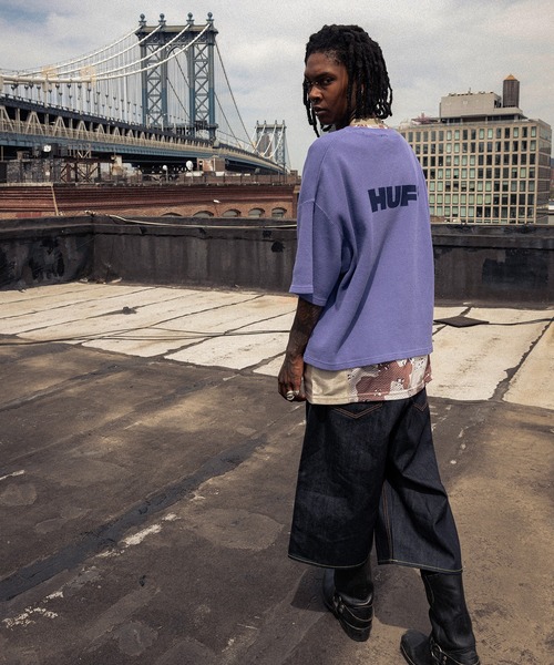 HUF（ハフ）の「ALL CAPS THERMAL CREW（Tシャツ/カットソー・メンズ・ネイビー/カモフラージュ/ブラック・S/M/L/XL）」の5枚目の写真