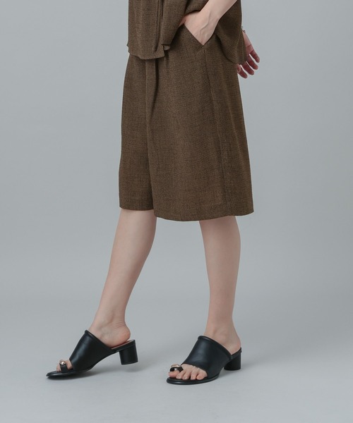 GLOBAL WORK（グローバルワーク）の「MATINEE LINE/カラミリネンライクハーフパンツ/670039（その他パンツ・レディース・ブラック×ホワイト/ベージュ/ブラウン系8・MEDIUM/LARGE）」の17枚目の写真