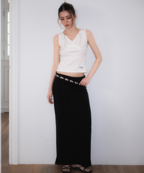 ROSEFRANTZ（ロゼフランツ）の「Wrap V-neck sleeveless [Ivory]（Tシャツ/カットソー・レディース・アイボリー・OS）」の4枚目の写真