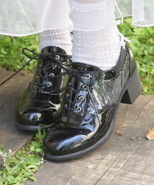 axes femme(アクシーズファム)の「レース切替レインブーティー(ブーツ・レディース・ピンク/ブラック・LARGE/MEDIUM)」の2枚目の写真
