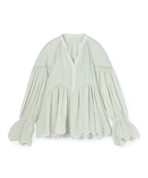ne Quittez pas Cotton Voile Gather ブラウス