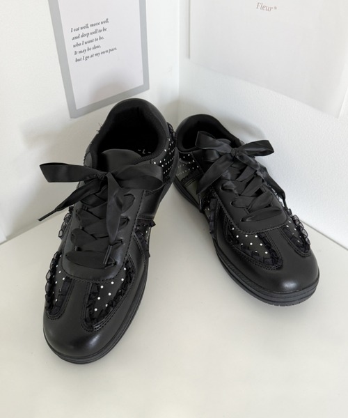 WEGO(ウィゴー)の「WEGO/【26年春夏新作】ドット柄レースローカットスニーカー(スニーカー・レディース・ホワイト/ブラック・LARGE/MEDIUM/SMALL)」の10枚目の写真