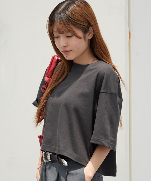 ROOPTOKYO(ループトウキョウ)の「ハイグレードコットン 5.6oz ショートTシャツ トップス 半袖 レディース ユニセックス 2026年 夏 夏服(Tシャツ/カットソー・レディース・ホワイト/ブラック/チャコール/ライトピンク・M/L)」の4枚目の写真