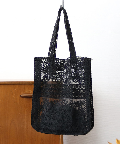 cache cache(カシュ カシュ)の「カシュカシュ cachecache / レース縦型トートバッグ(トートバッグ・レディース・アイボリー/ブラック・FREE)」の20枚目の写真