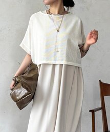 un dix cors | メッシュプルオーバー×ショルダータックワンピース(ワンピース)